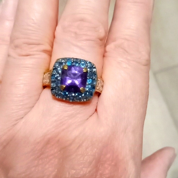 MICHAEL VALITUTTI AFRICAN AMETHYST AND NEON APATITE RING - Picture 3 of 9